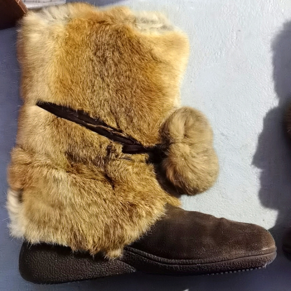 real fur leather boots